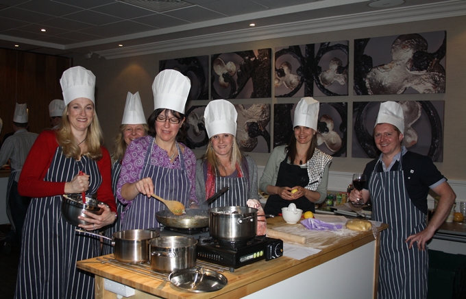 Team taking part in one of our new Corporate Cooking Events